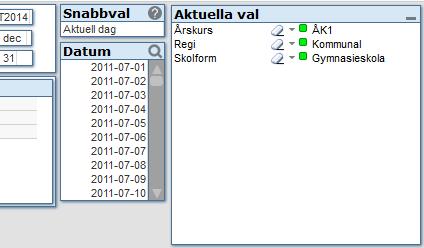 Navigering med hjälp av menyraden Radera Tömmer alla gjorda urval analysen återställs till ursprungsläget. Bakåt Ångrar senaste urvalet. Kan användas flera steg bakåt.