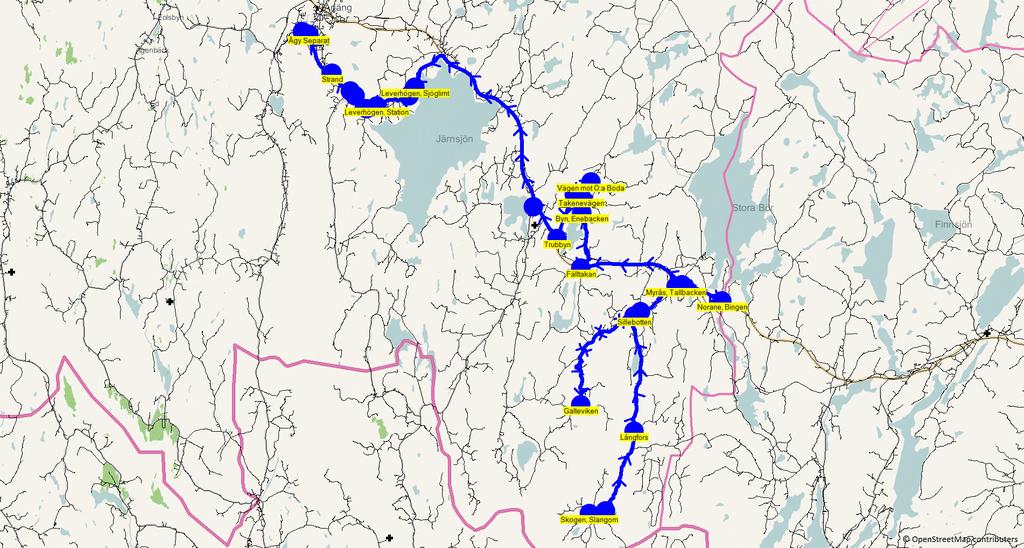 2016-04-05 11:57:33 Karta för Tur 6560 M - F Till Svensbyns skola 6560 6.35 8.