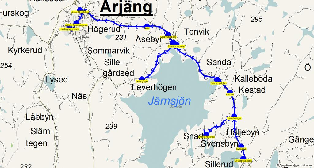 2016-04-05 11:58:01 Karta för Tur 6565 M - F Fordon 6561 Skolbuss Silbodalskolan 6565 12.40 13.