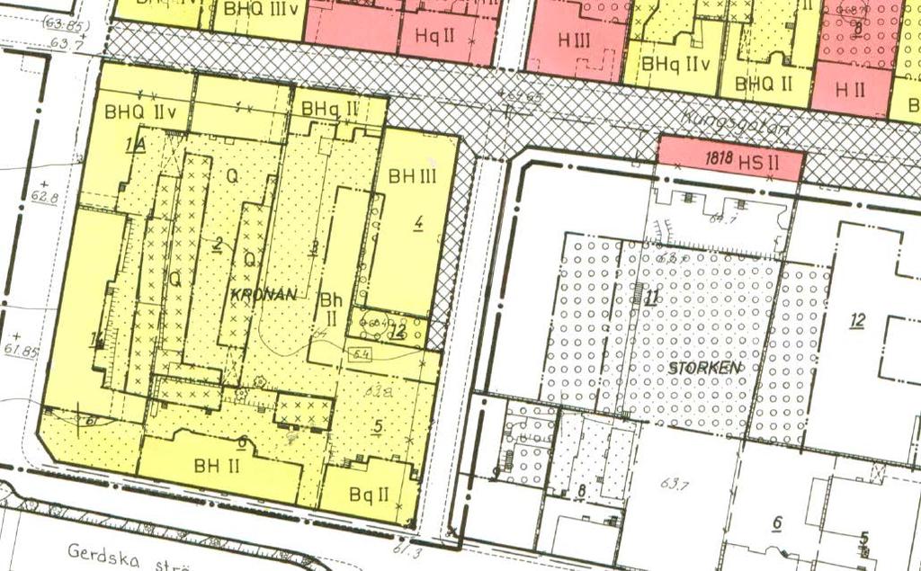 detaljplan för Alingsås, fastighetsindelning vid