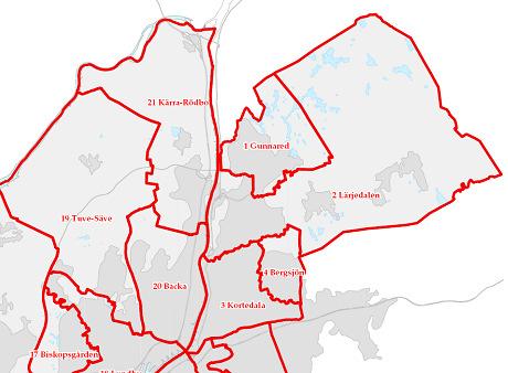 Det stora utflödet från det primära upptagningsområdet indikerar potential att behålla en större del av marknadsunderlagets köpkraft Försäljningsindex Kärra-Rödbo Dagligvaror 31 (45) Sällanköpsvaror