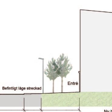 Entréer för ny bebyggelse förläggs mot gatan, eller som genomgående entréer, för att