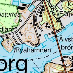 1 Aktuellt område (grönmarkerat) mellan Älvsborgsbron och