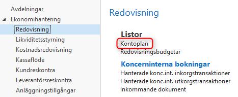 Kontoplan för att