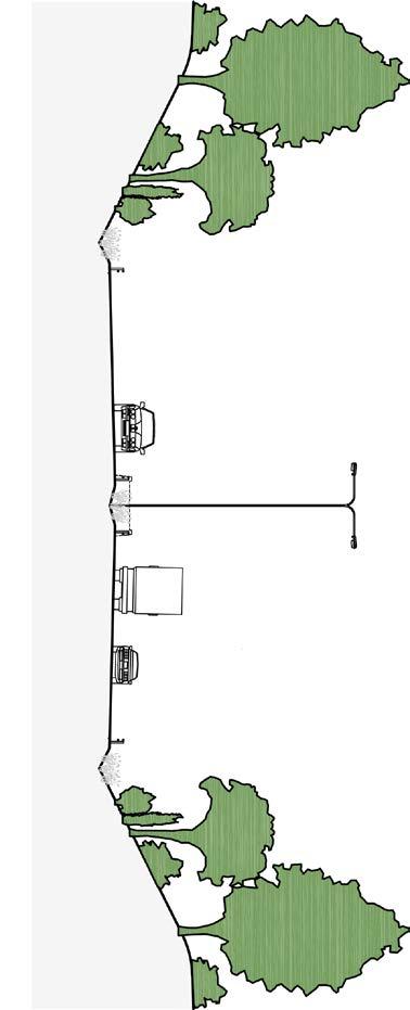 Tvärförbindelse Södertörn med 2 körfält i vardera riktning och med gång- och cykelväg.