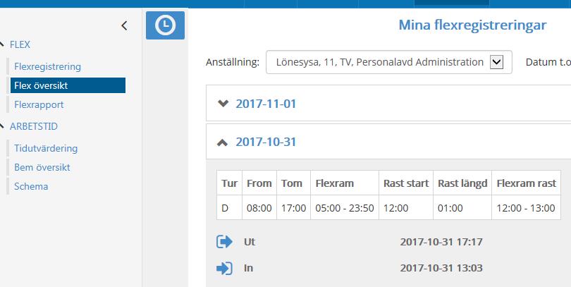 Beordrat arbete som inte ska räknas till flextiden Vid in- och utstämpling ska koden 20 - extratid i pengar eller 21 - extratid i ledighet användas.