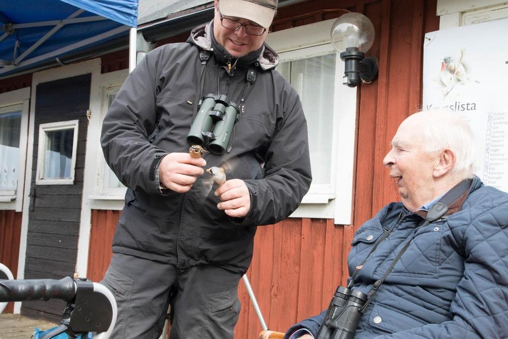 gånger under häckningstiden varvid man skulle notera hur häckningen framskred. Arbetet delades mellan klubbens två äldre ringmärkare.