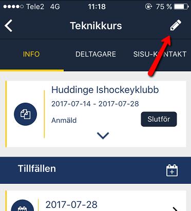 Redigera utbildningsinformation 1. Klicka på utbildningen. 2.