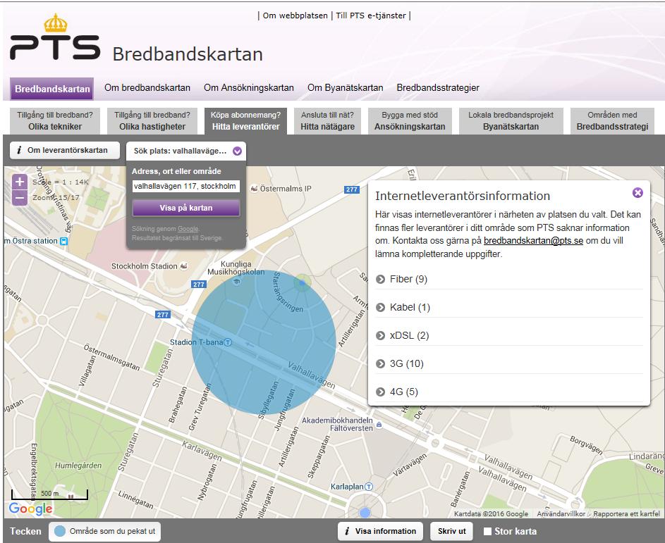 5(11) Typexempel på felaktig information angående fiber PTS samlar in data över fiberanslutningar på nationell nivå och från hundratals aktörer.