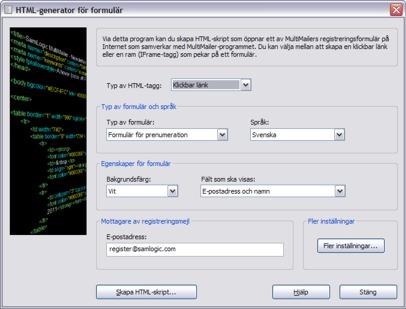 114 SamLogic MultiMailer - Hjälp Skapar du avprenumerationslänkar via MultiMailer som ska samverka med MultiMailers avprenumerationsformulär så behöver du i regel inte ändra några parametrar manuellt