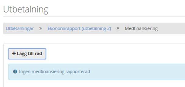 medfinansieringen registreras.
