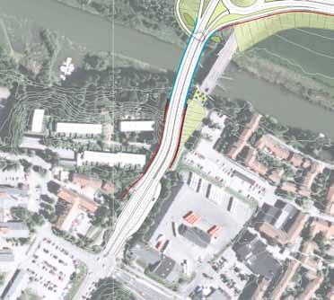 5.1 Delsträcka Tappström - Tappströmsbron Vägen breddas med ytterligare ett körfält fram till korsningen med Tappströmsvägen. Gång- och cykelbanan går på den västra sidan.