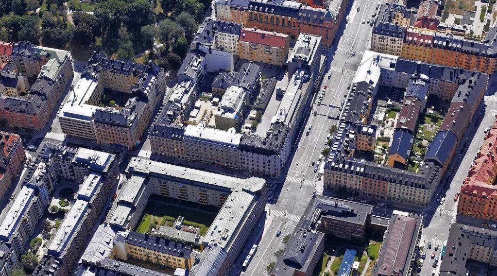 FÖRUTSÄTTNINGAR OCH FÖRÄNDRINGAR Stadsbild Sankt Eriksgatan är en av huvudgatorna på Kungsholmen med en gatubredd på ca 30 meter, och byggnaden har ett strategiskt läge för service.