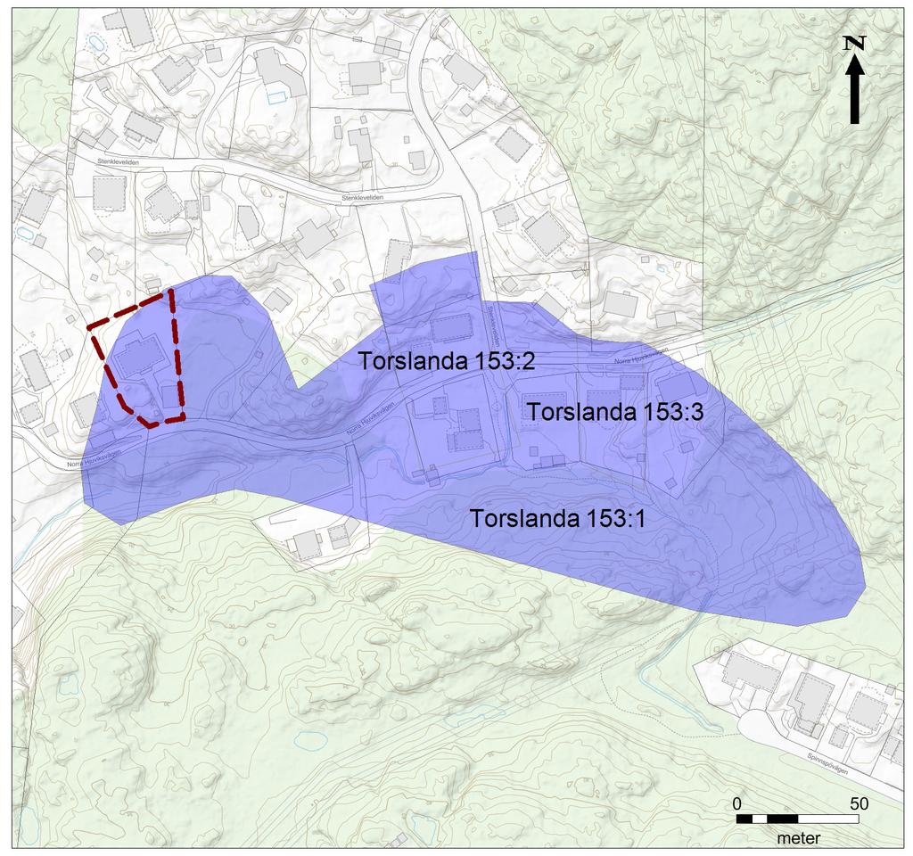 Förundersökning av stenåldersboplats i Hästevik Tumlehed 2:12 Figur 3. Den undersökta fastighetens läge inom fornlämningens nordvästra del.