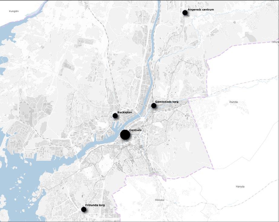 KNUTPUNKTER I Göteborgs stads översiktsplan definieras City, Backaplan, Gamlestaden, Frölunda torg och Angereds centrum som Strategiska knutpunkter.