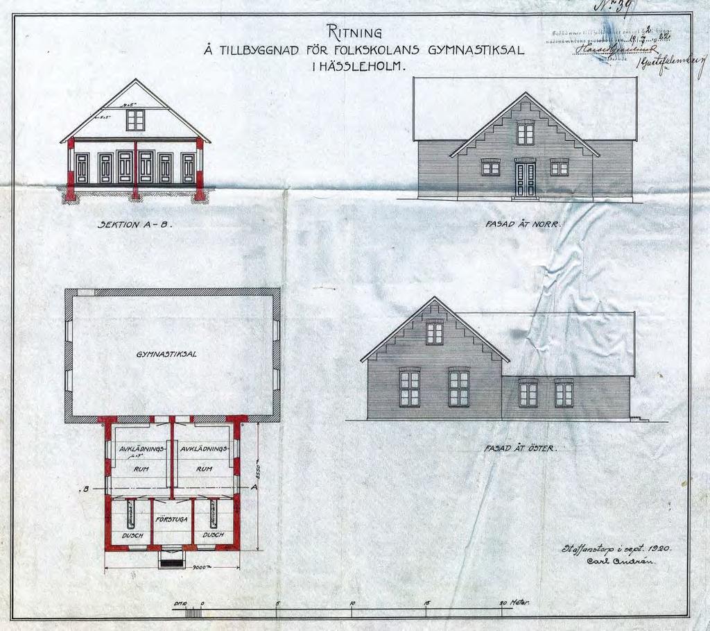 Figur 15 Tillbyggnad av omklädningsrum