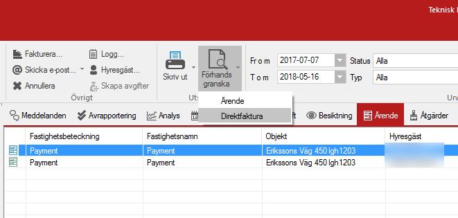 Denna funktion kan användas för bland annat förvaltande bolag som vill skicka fakturan till fastighetens ägare och därmed vill den