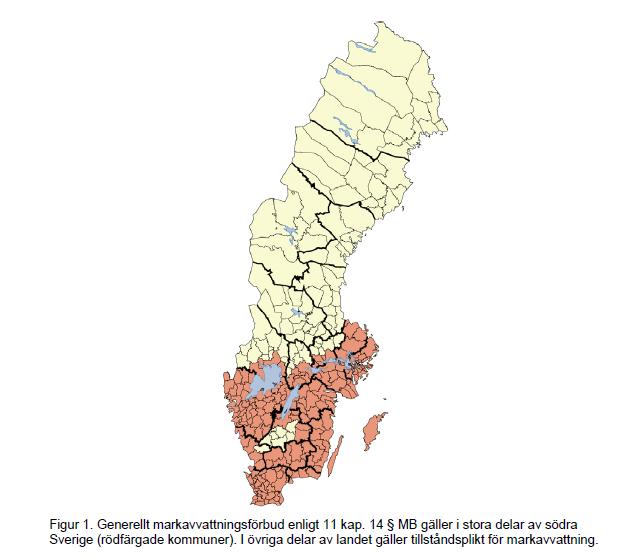 Markavvattning kräver förutom tillstånd även en dispens från förbudet.