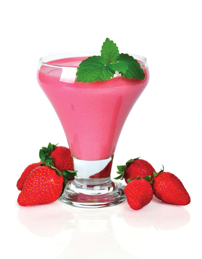 DRINK MED SMAK AV BÄR 1 dl mild naturell yoghurt, 3 % fett ¼ dl vispgrädde 2 tsk rapsolja med mild smak 2 msk naturell kvarg, med minst 9 % fett ½ dl frysta eller färska bär** utan socker Mixa alla