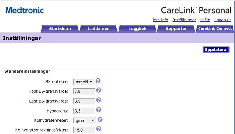 CARELINK USB-STICKA TILL MINIMED 600-SERIENS PUMPAR CONTOUR NEXT LINK MÄTARE