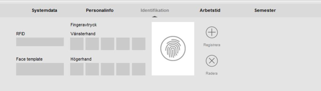 VIKTIGT: när du har angivit all information för den nya användaren (på skärmbilderna Systemdata och Personalinfo och Identifikation ) klickar du på Spara.