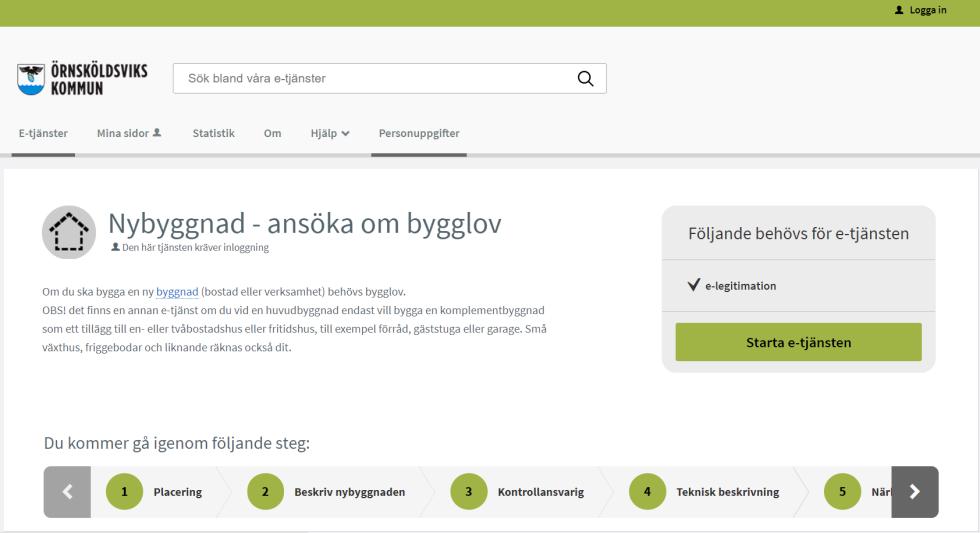 4.3.1 etjänsten för bygglovsansökans skärmdokument Skärmdokumenten för etjänsten kan undersökas närmare under bilaga 4 (Figur 8-17, placeringsignera och skicka in).