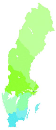 Upptagningsområden 2016 Återvinningen är uppdelad i fem olika kategorier, fraktioner.