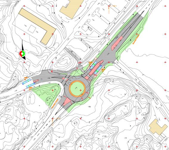 riktning. Det sistnämnda utgår från korsningen med fokus på skolelevernas. trafiksäkerhet och framkomlighet från och till skolan.