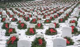 Arlingtonkyrkogården i vinterskrud. Den rymmer stupade amerikanska soldater från de senaste 150 årens krig, från inbördeskriget på 1860-talet till dagens Afghanistan och Irak.