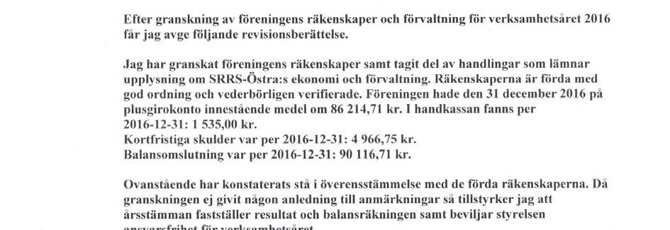 5. REVISORNS BERÄTTELSE Lokalavdelning inom