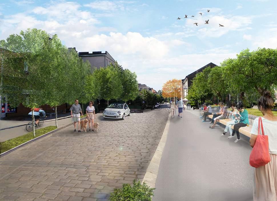 VÄSTRA STORGATAN NY PRIORITERING Förslaget visar hur fysiska åtgärder kan bidra till att förbättra ordningen i gaturummet och skapa ett mer trivsamt och säkert gaturum.