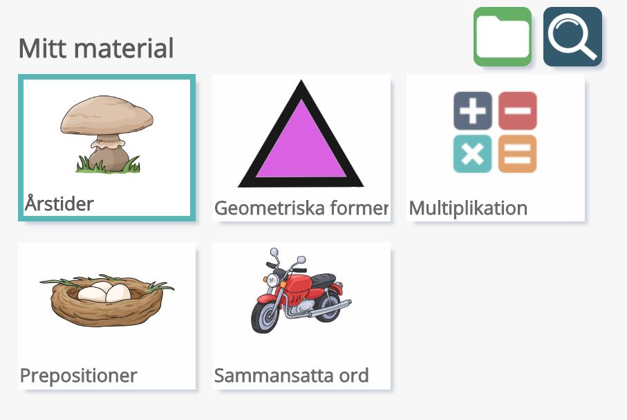 Mitt material För att söka i ditt