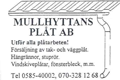 Box 77, SE-695 22 LAXÅ Tel: 0584-10820 www.