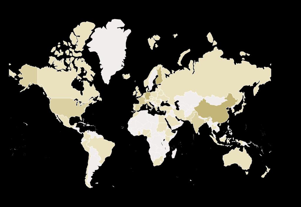 Oceanien 2% Asien 26% Sydamerika 1%