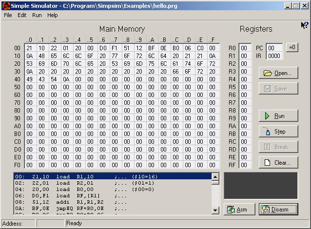 Simple Simulator Appendix C 12 instruktioner 16+2 register