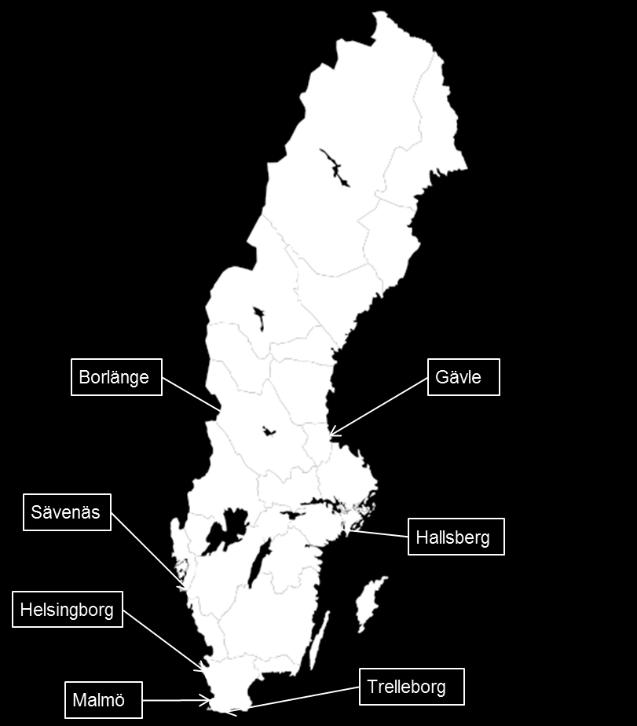 17 Bangårdar som har omfattats av projekt Säkra bangårdar är Gävle, Borlänge, Hallsberg, Sävenäs, Helsingborg, Malmö och Trelleborg.