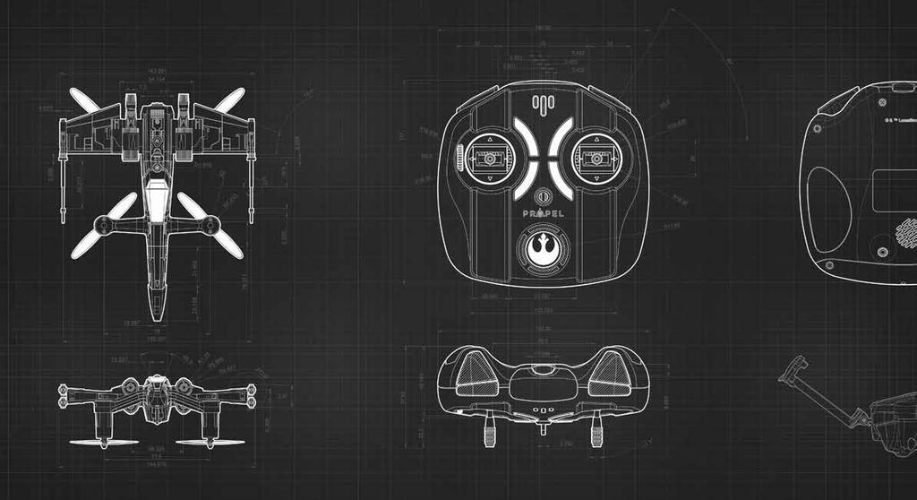 PILOTENS UTRUSTNING Baklampor Batterilås Bluetooth-synkning för framtida appintegrering Livslampor Kalibrera gyro Barometersensor på/ av Batteri Autostart/ autolandning Fäste för halsrem (Rem