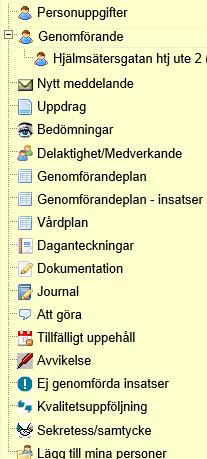 Sida 22 av 26 Skapa Genomförandeplan Välj brukar Klicka på Genomförandeplan Genomförande välj enhet Mall välj mall OBS Inom ÄO heter mallen IBIC ÄO Genomförandeplan utökad Namn döp genomförandeplanen