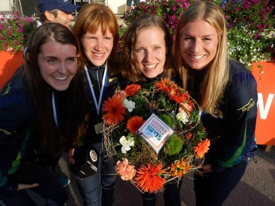 Dessutom guldmedaljör tillsammans med Tove Alexandersson i sprintstafetten. Tove tog därmed en trippel, eftersom hon även vann sprint- och medeldistans.