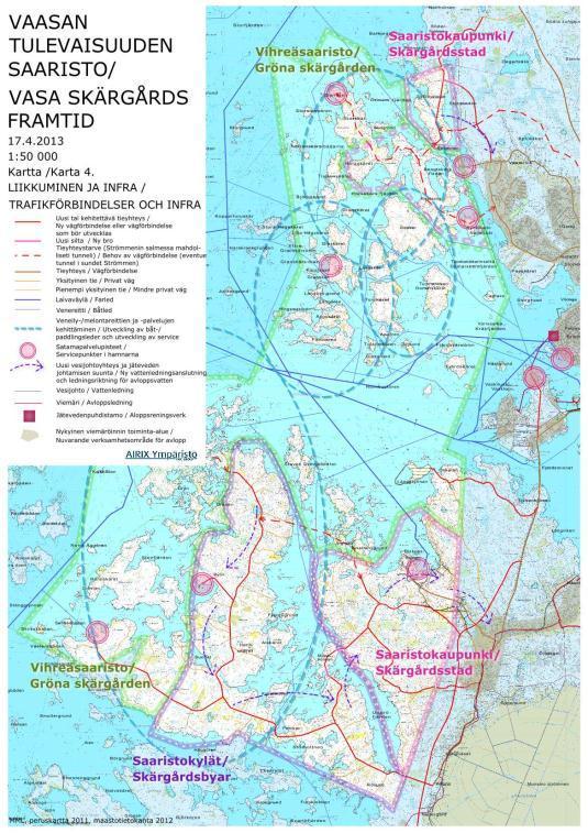 V aasa n ka u pun ki: Tulev ais uuden sa aris to / Vasa s tad: F ramtiden s s kä rgå rd 24 Trafikförbindelser En utveckling enligt markanvändningsplanen kräver investeringar i vägnät, broar samt