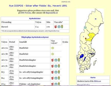 Hitta rätt med Dispos! Har ni använt er av Dispos? Dispos länkar till alla tre kyrkoboksleverantörerna Ancestry, Arkiv Digital och SVAR.