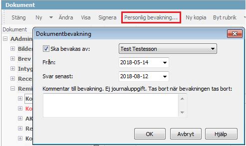 Dokumentbevakning PMO-guide primärvården När man skriver en remiss läggs den automatiskt på bevakning i ansvarig vårdgivares bevakningslista.