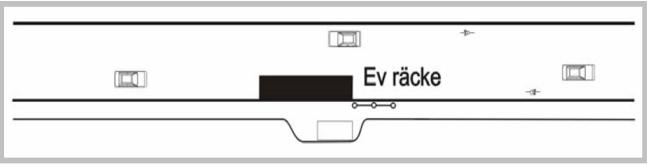 Vid kort utfartssträcka och/eller smalt körfält finns risk att bussen kommer ut i motriktat körfält vid utkörning. Vid utfart med boggibuss kan bussens bakdel svepa in över plattformen.