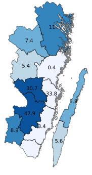 Gästnätter i Kalmar län, jan-okt 2017 2