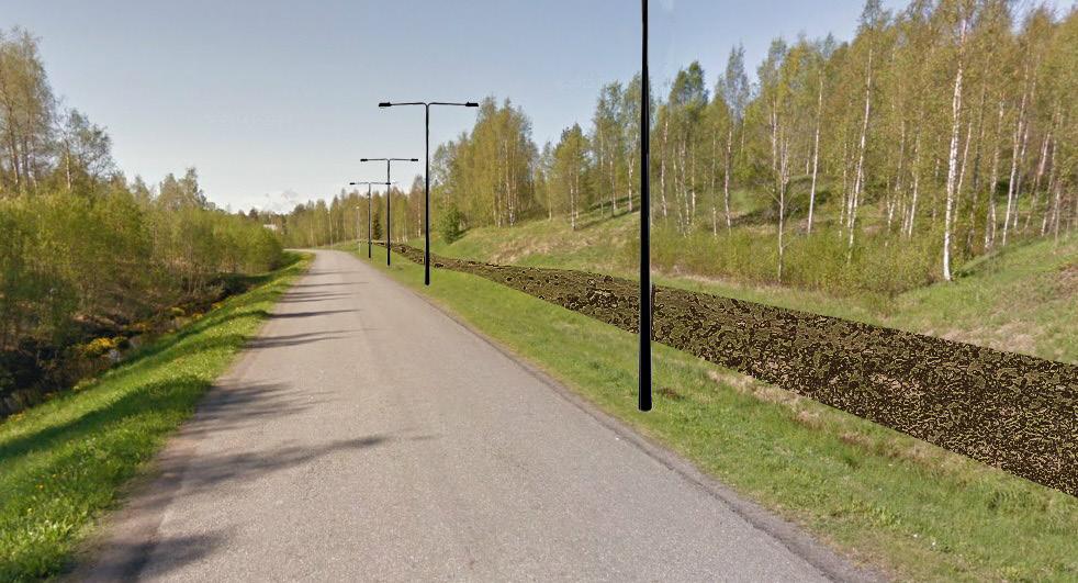 Vid ridskolan finns en naturlig sänka i terrängen som skulle kunna nyttjas för att göra en planskild passage från ridskolan till Hästkraft.