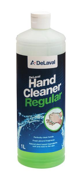 DeLaval handrengöringsmedel 2:20 DeLaval hand cleaner Regular 92065510 Flaska 1 liter 92065511 Dunk 5 liter En mandeldoftande tvål som kan användas till vardags. Används som handtvål eller duschkräm.