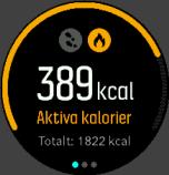 Det är bra att vara aktiv, men när du tränar hårt är det viktigt att du tar vilodagar med låg aktivitetsnivå. Aktivitetsräknaren återställs automatiskt varje dag vid midnatt.
