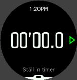 Tryck på den nedre högra knappen för att öppna snabbmenyn för STÄLL IN TIMER. Härifrån kan du ändra timer-inställningarna.