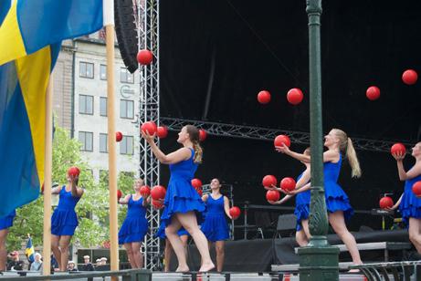/ Tiina Malmö Stads firande av Sveriges Nationaldag den 6 juni firades mycket traditionsenligt på Stortorget där Malmöflickorna bar in svenska fanor och paradflaggan.