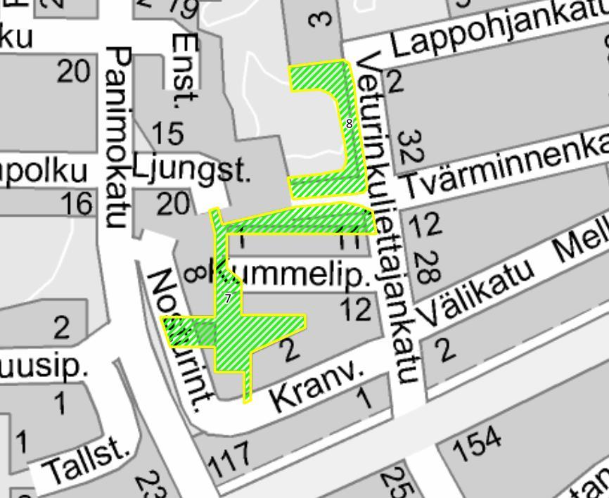 Maisematyölupahakemus: Kummelipolku - Frömaninkuja Hangon kaupunki, kuntatekniikka hakee maisematyölupaa puiden kaatoa varten.